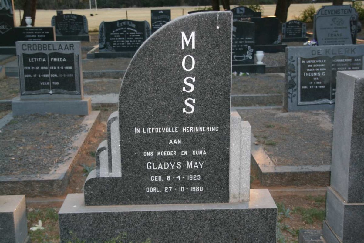 MOSS Gladys May 1923-1980