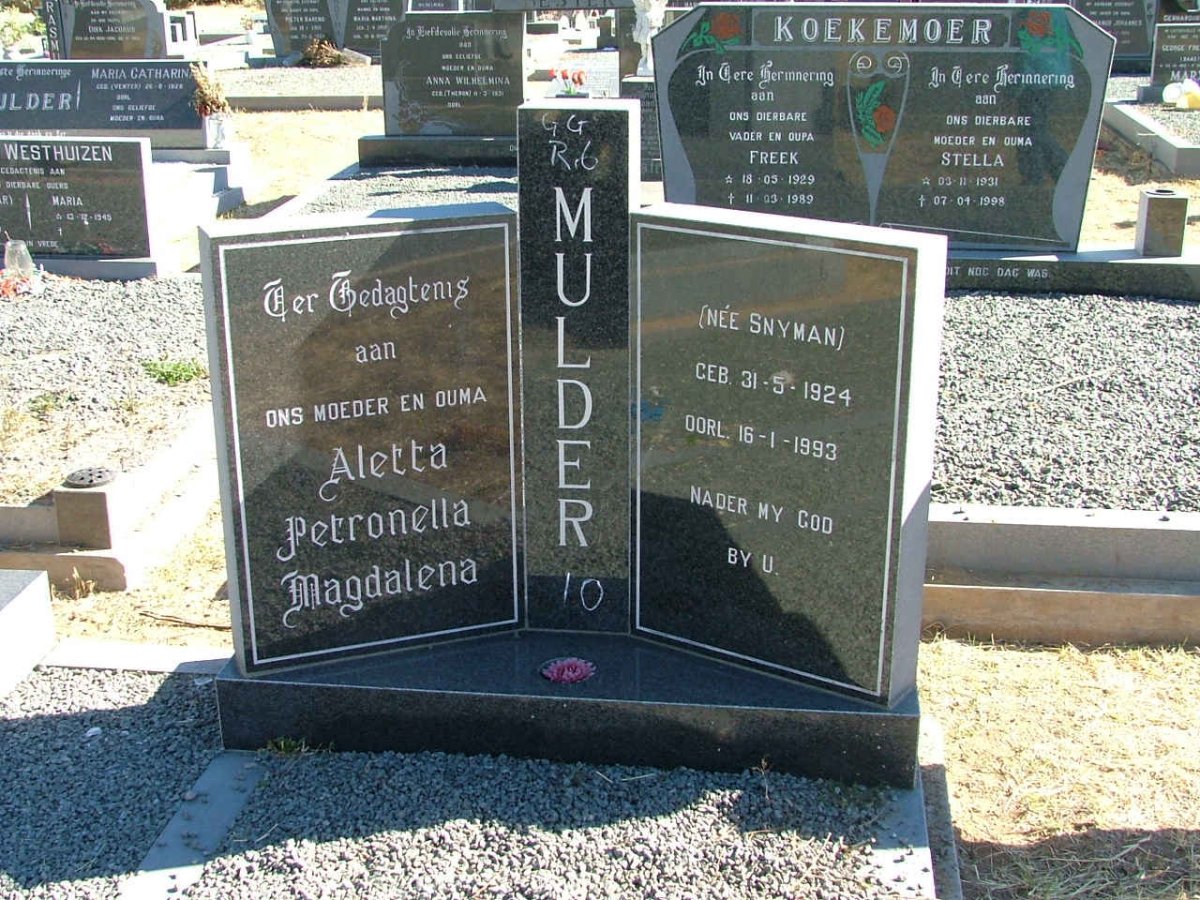 MULDER Aletta Petronella Magdalena 1924-1993