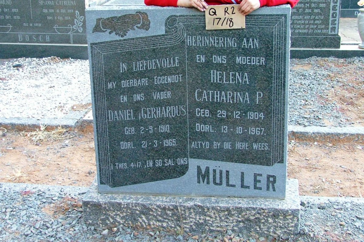 MÜLLER Daniel Gerhardus 1910-1965 &amp; Helena Catharina P. 1904-1967