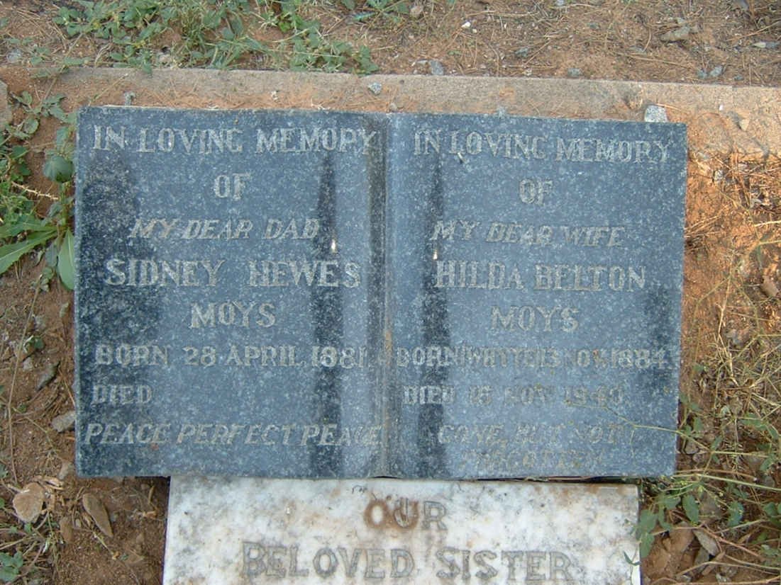 MOYS Sidney Hewes 1881- &amp; Hilda Belton 1884-194?