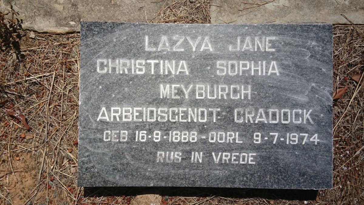 MEYBURGH Lazya Jane Christina Sophia 1888-1974
