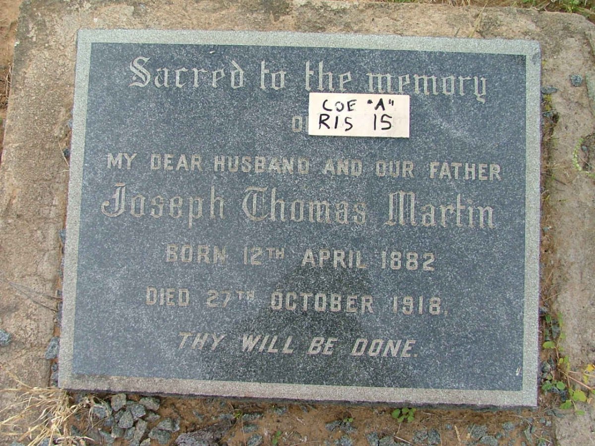 MARTIN Joseph Thomas 1882-1918