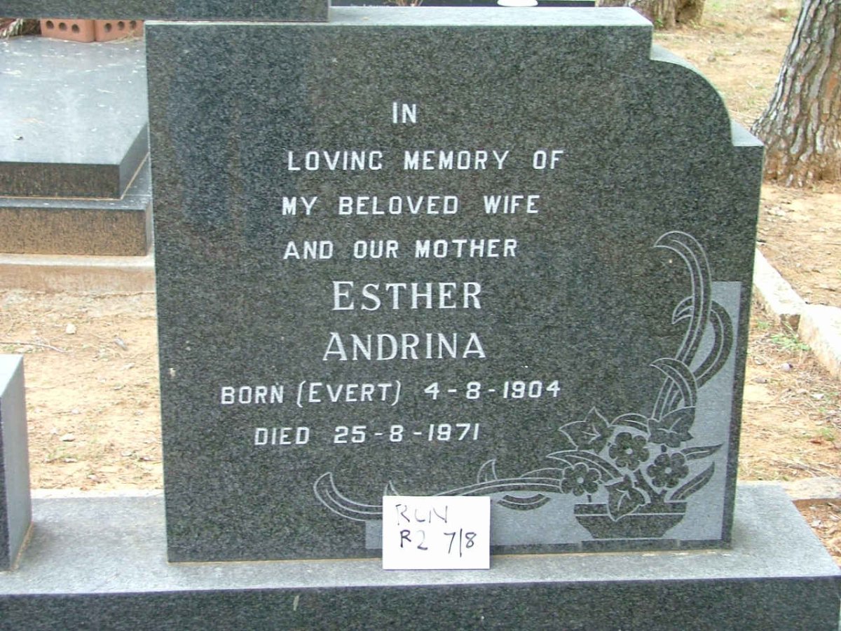 MULLER Esther Andrina nee EVERT 1904-1971