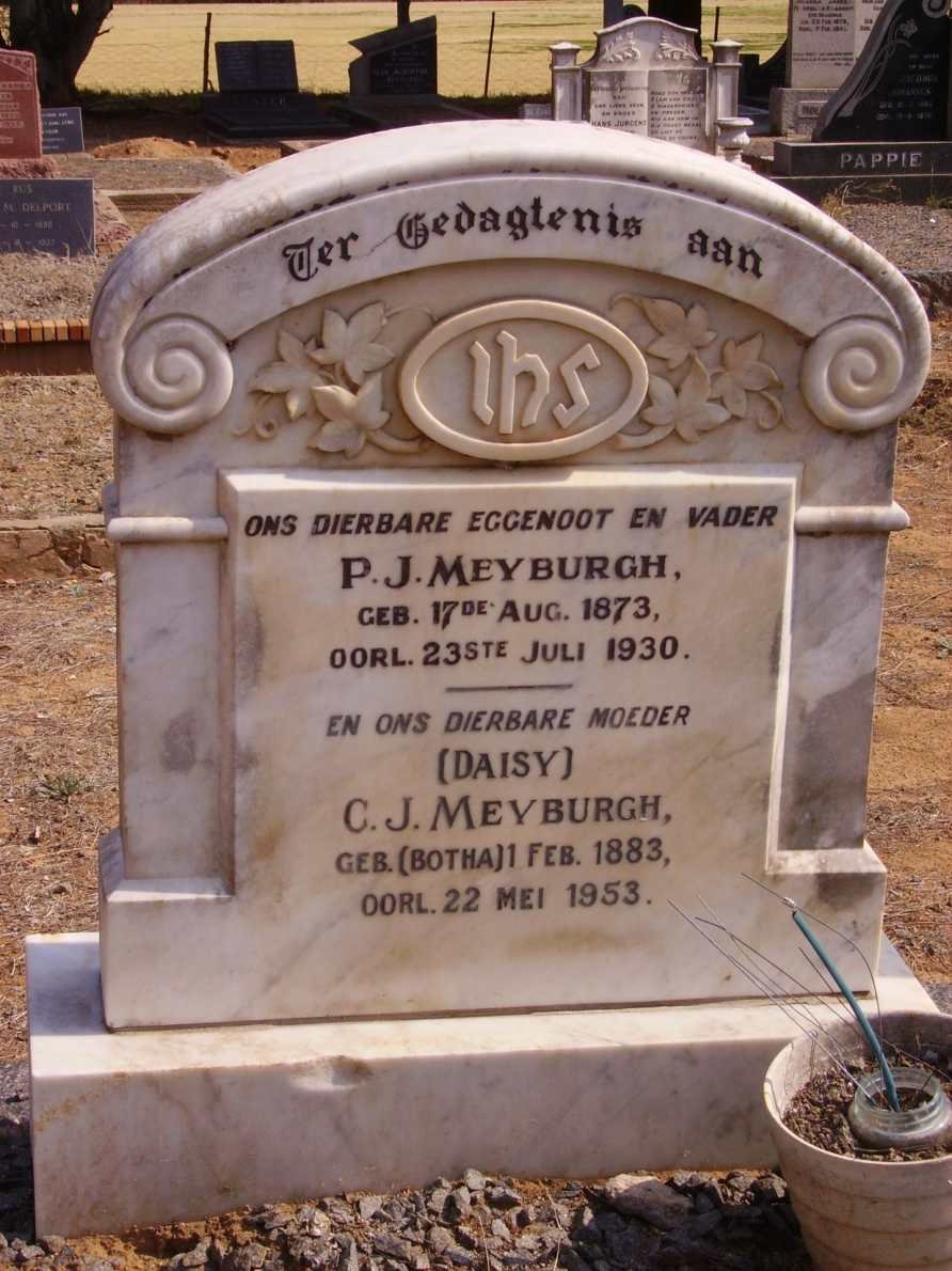 MEYBURGH P.J. 1873-1930 &amp; C.J. BOTHA 1883-1953