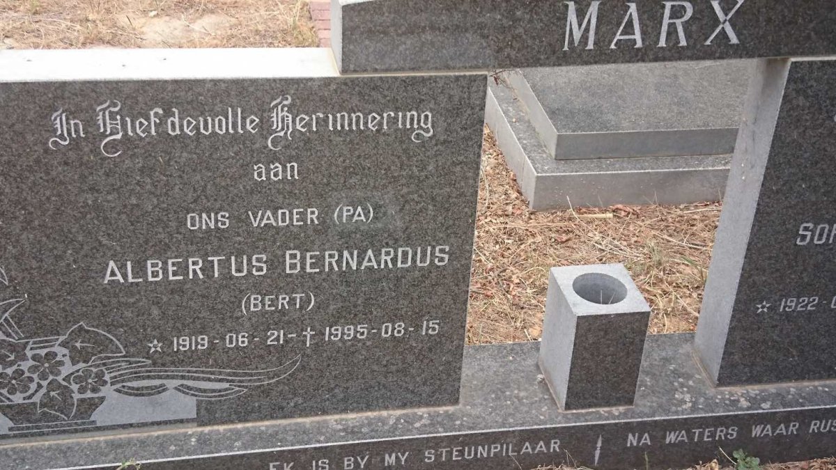 MARX Albertus Bernardus 1919-1995 &amp; Sophia Aletta HEYDENRICH 1922-1994
