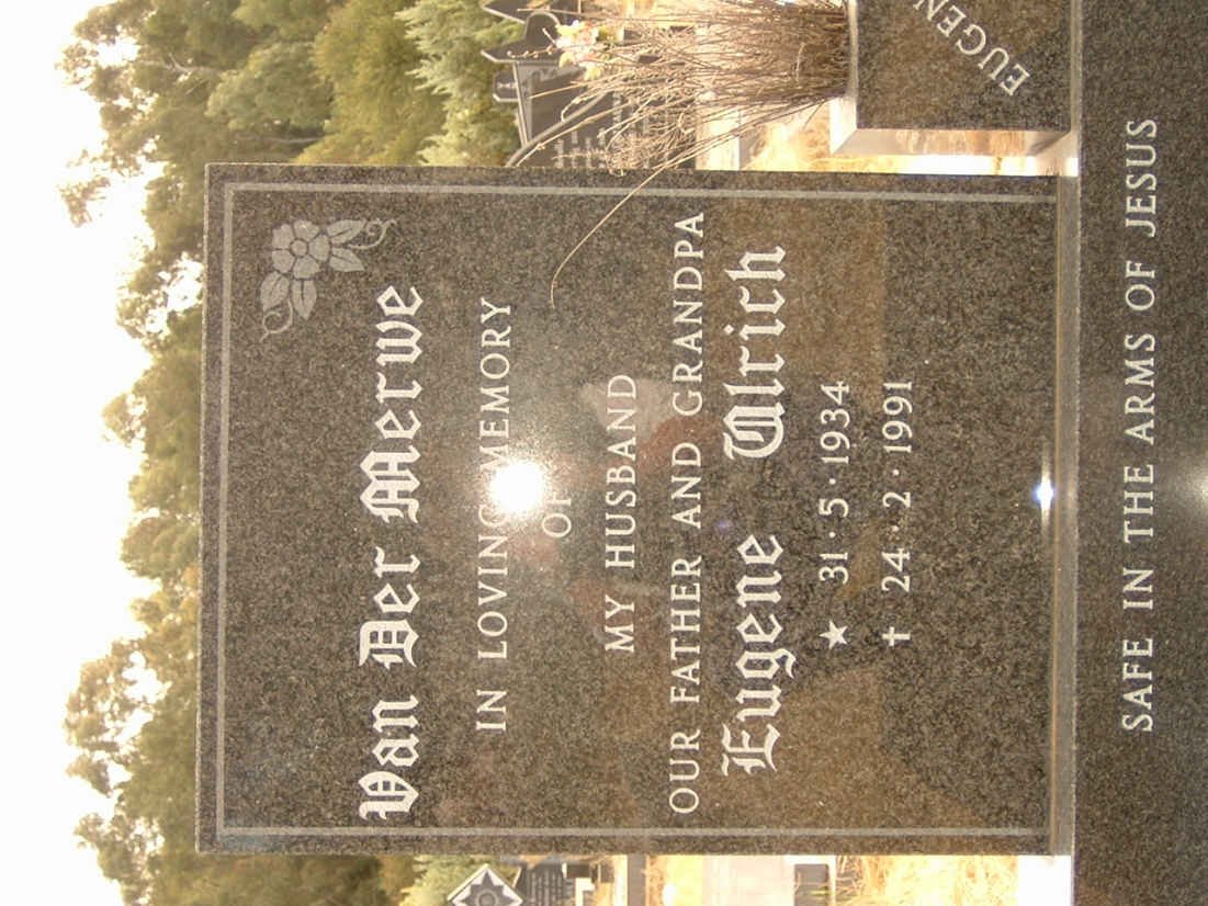MERWE Eugene Ulrich, van der 1934-1991