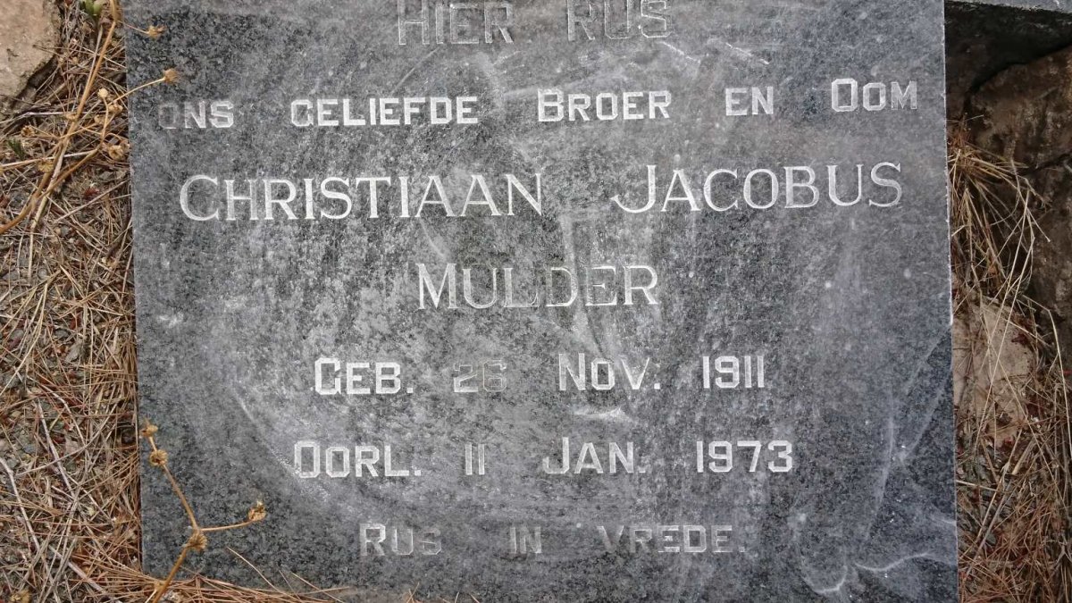 MULDER Christiaan Jacobus 1911-1973