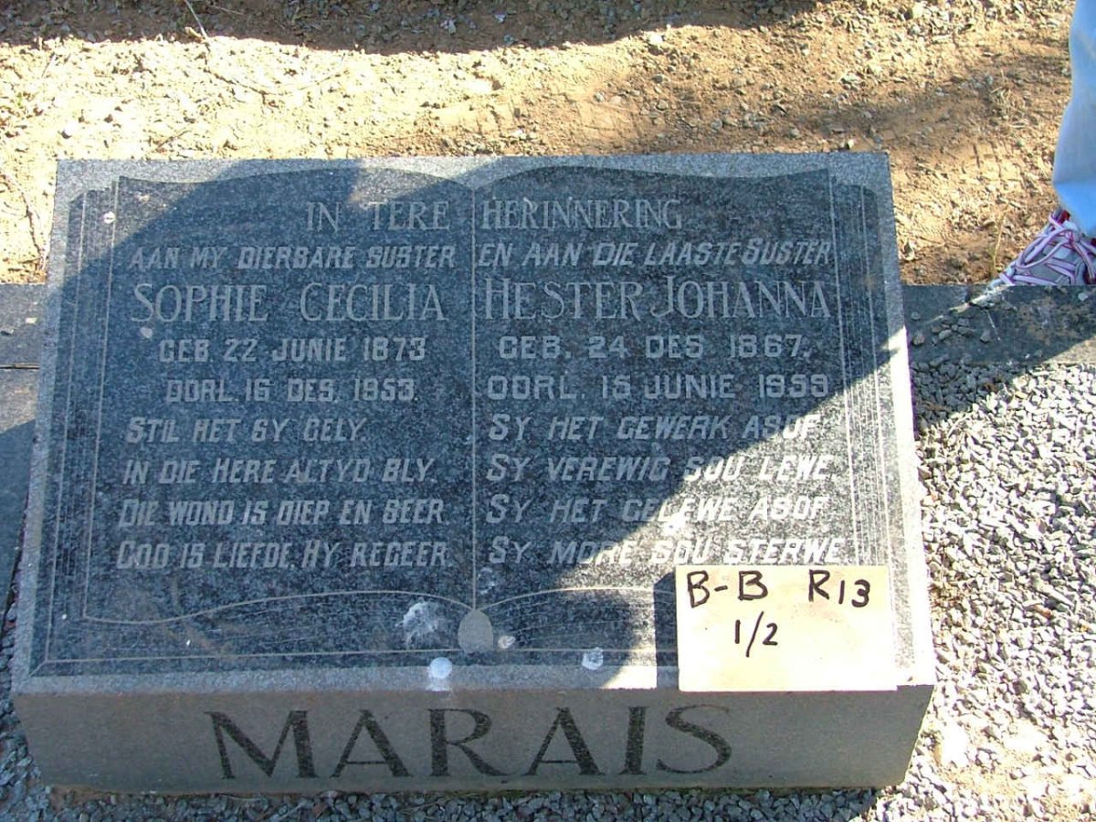 MARAIS Hester Johanna 1867-1959 :: MARAIS Sophie Cecilia 1873-1953