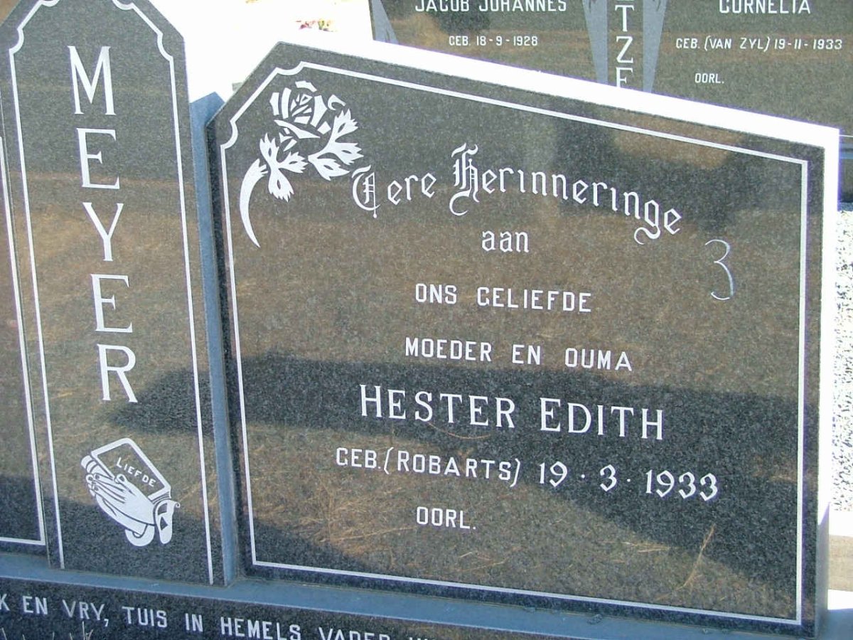 MEYER Hester Edith nee ROBARTS 1933-