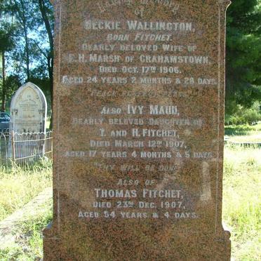 MARSH Beckie Wallington nee FITCHET- 1905 :: FITCHET Ivy Maud :: FITCHET Thomas -1907
