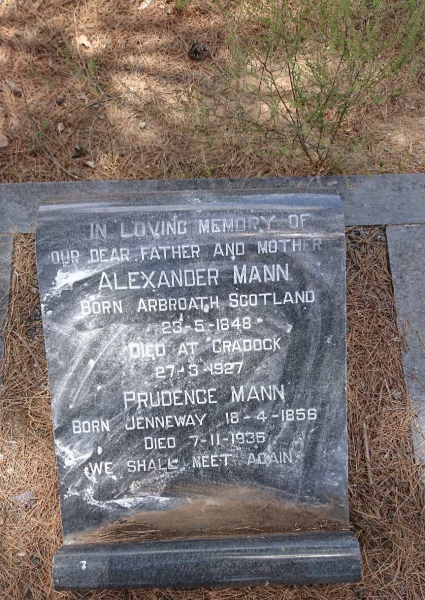 MANN Alexander 1848-1927 &amp; Prudence JENNEWAY 1856-1936