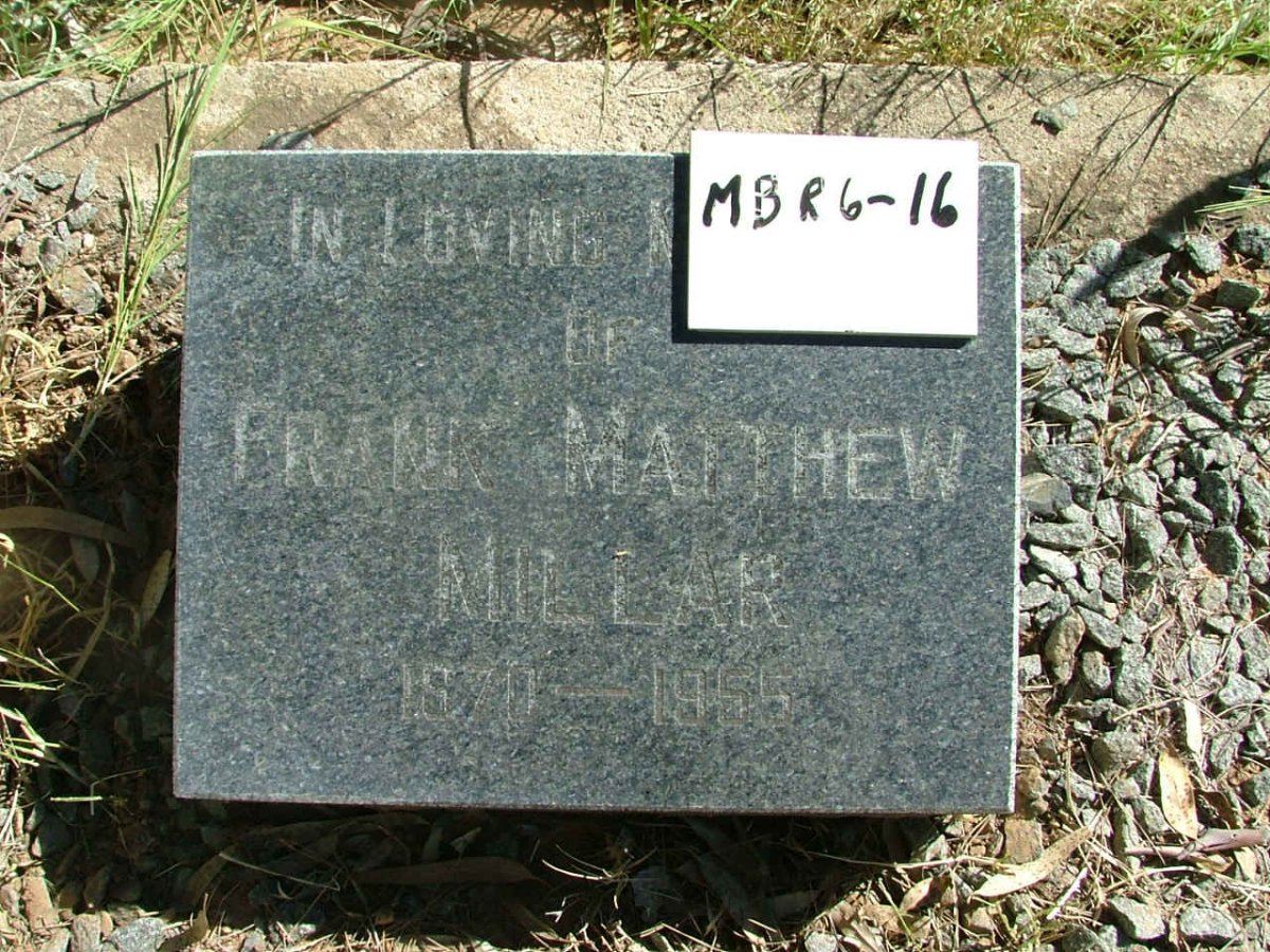 MILLAR Frank  Matthew 1870-1955