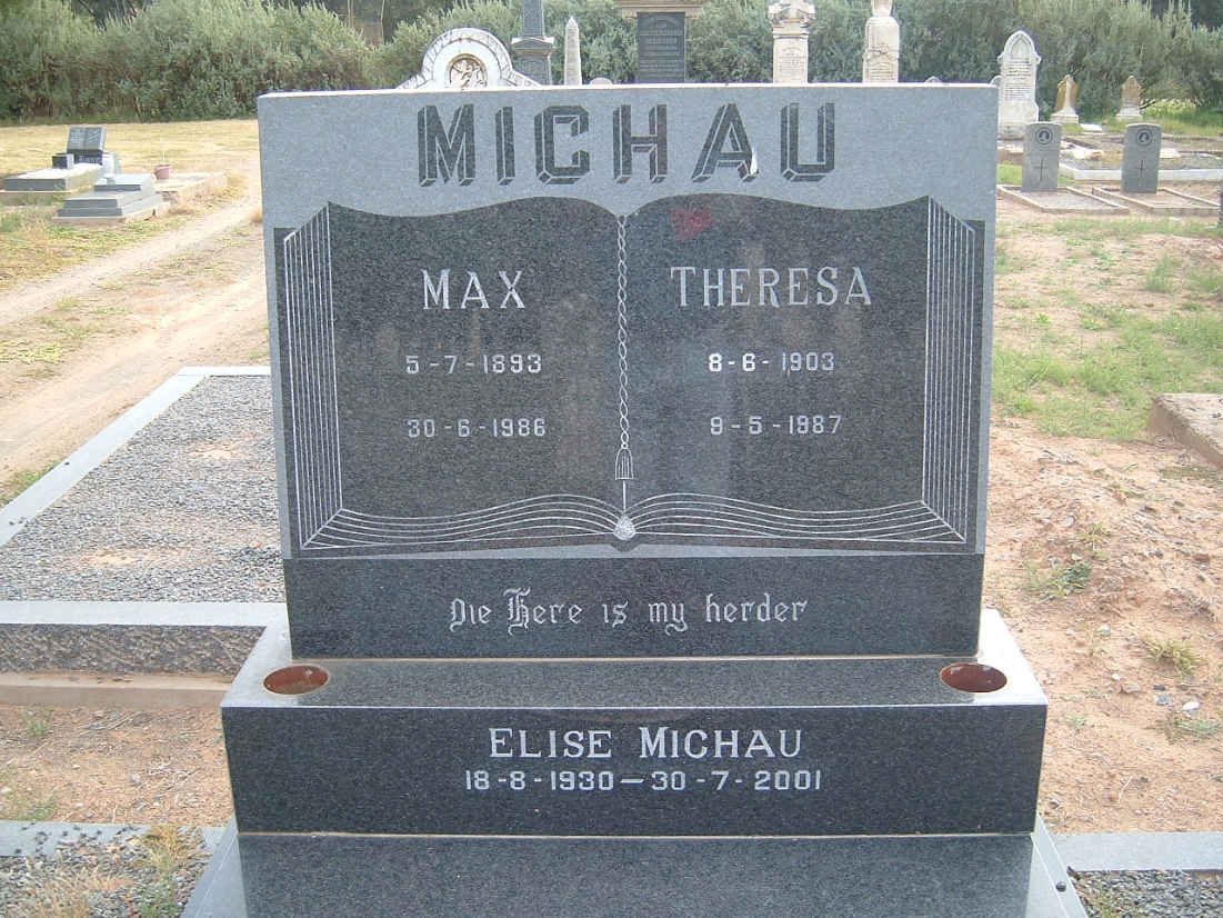 MICHAU Max 1893-1986 &amp; Theresa 1903-1987 :: MICHAU Elise 1930-2001