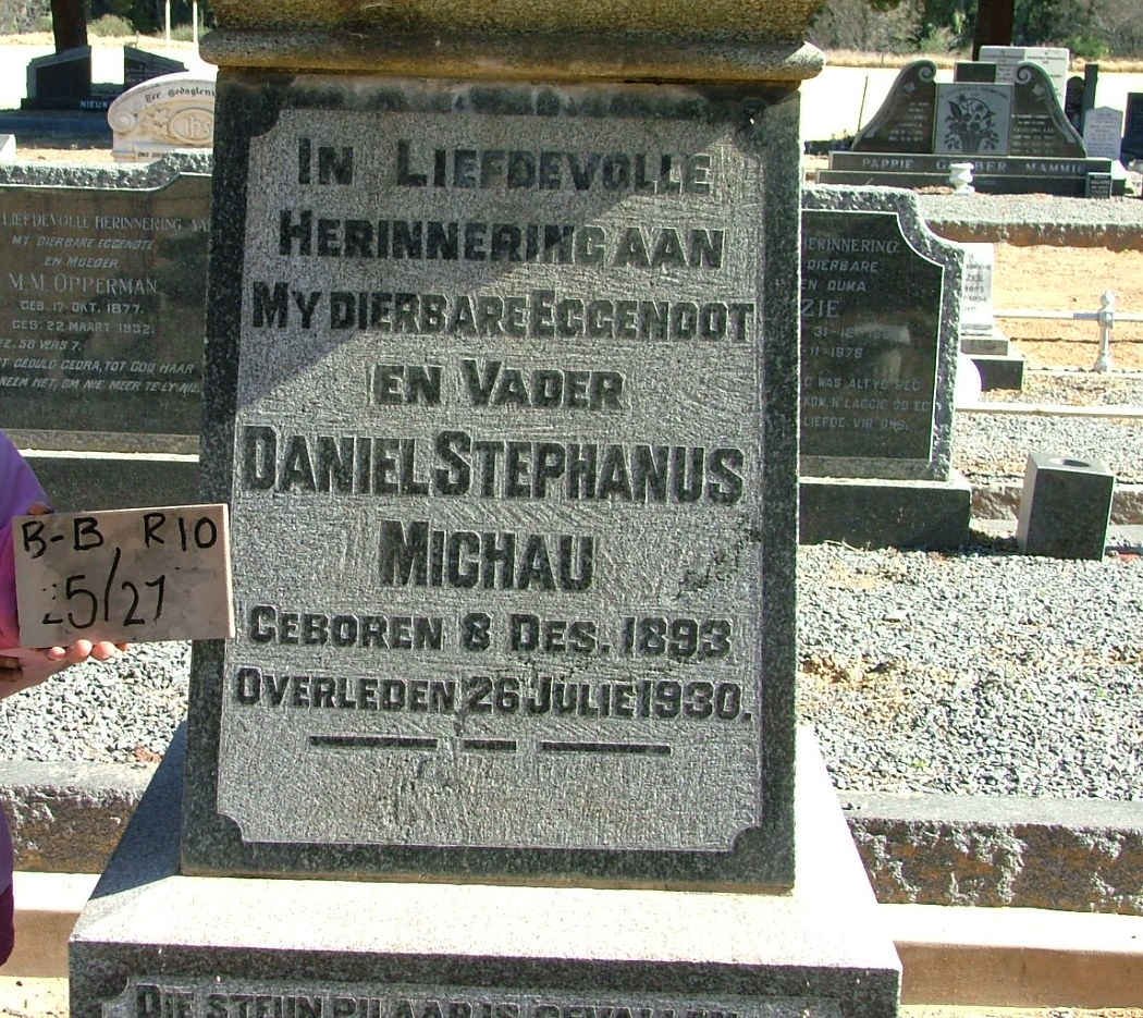 MICHAU Daniel Stephanus 1893-1930