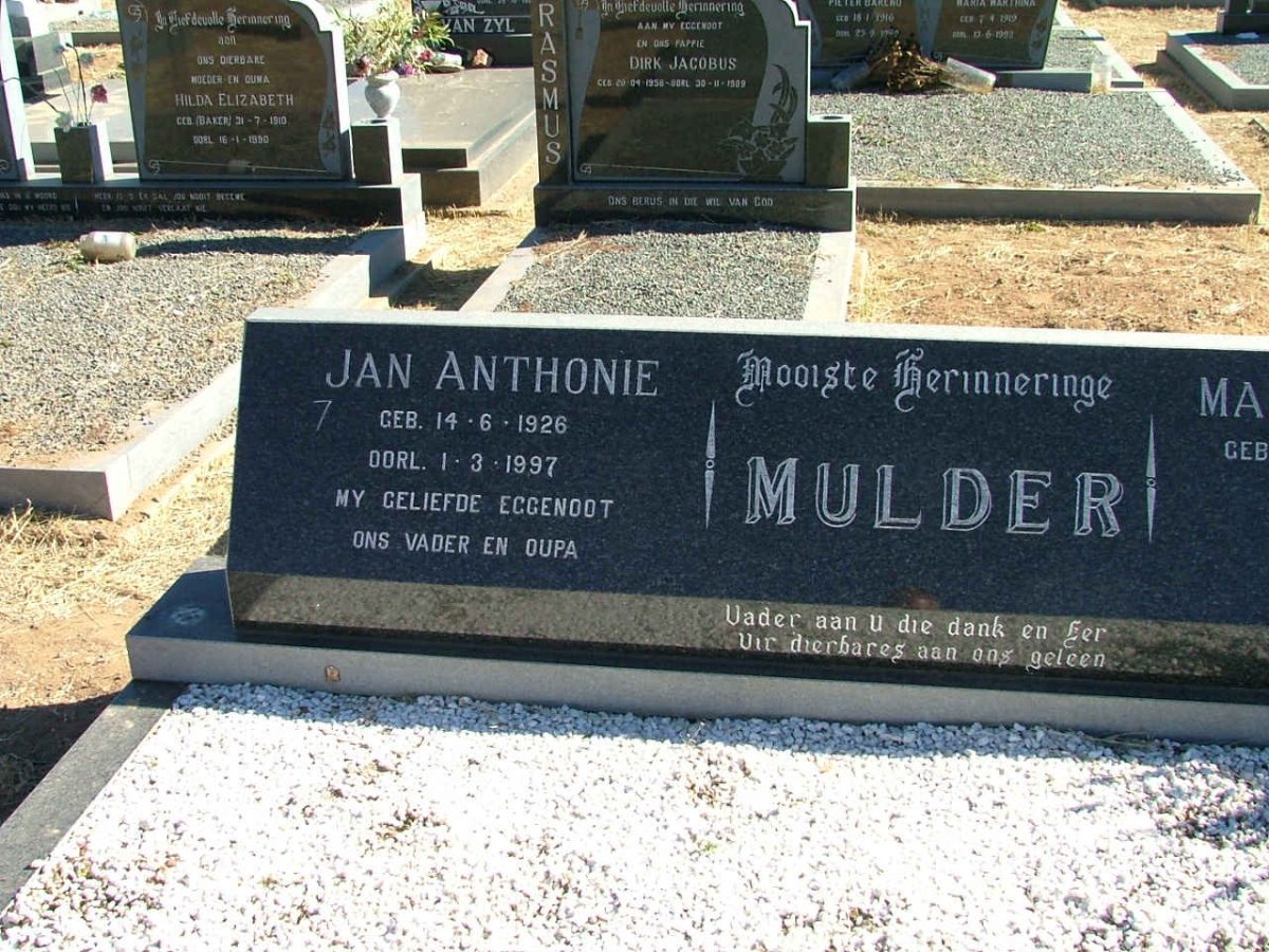 MULDER Jan Anthonie 1926-1997