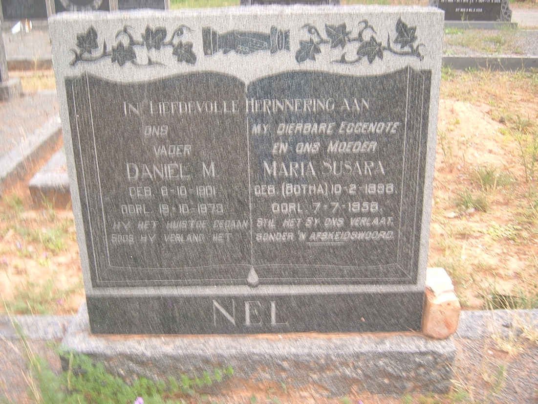 NEL Daniël M. 1901-1973 &amp; Maria Susara BOTHA 18??-1958