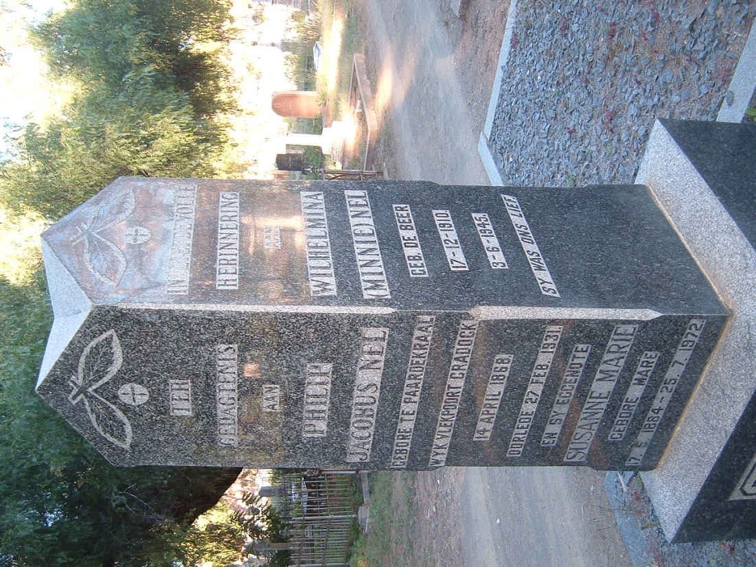 NEL Philip Jacobus 1868-1931 &amp; Susanna Marie MARE 1884-1972 :: NEL Wilhelmina nee DE BEER 1910-1945