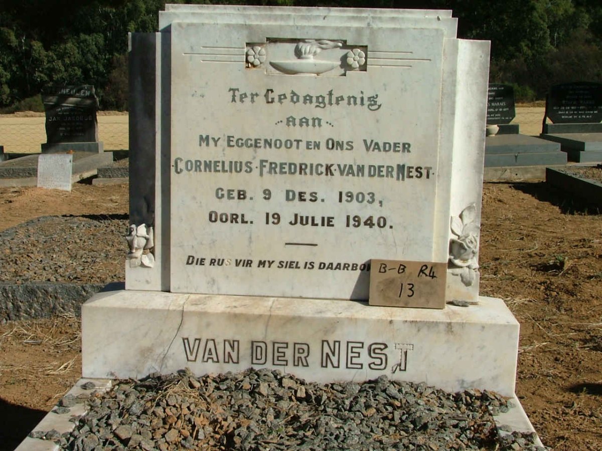 NEST Cornelius Fredrick, van der 1903-1940