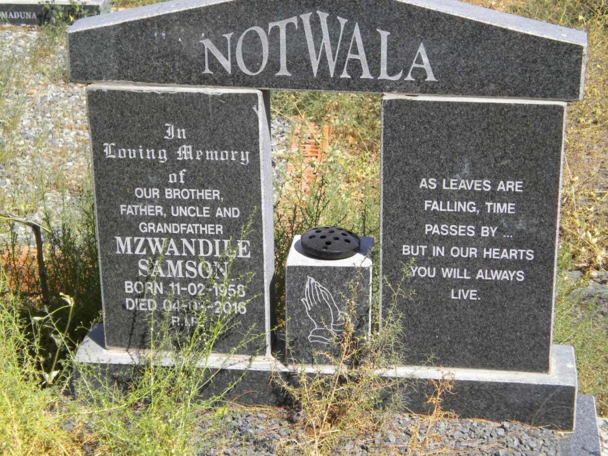 NOTWALA Mzwandile Samson 1958-2016