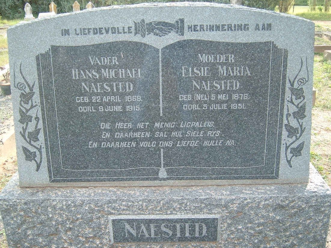 NAESTED Hans Michael 1869-1915 &amp; Elsie Maria NEL 1876-1951
