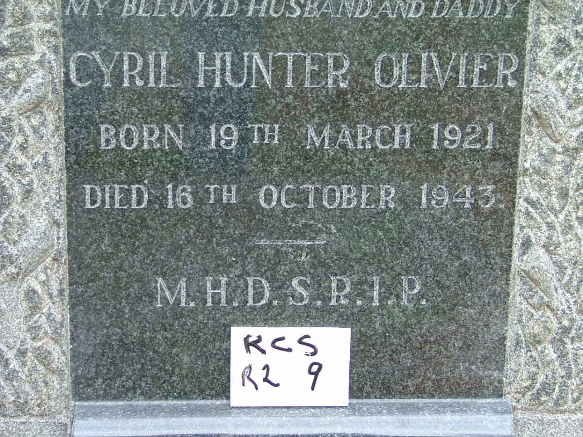 OLIVIER Cyril Hunter 1921-1943