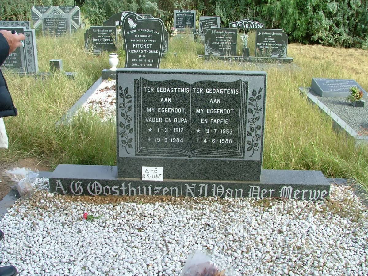 OOSTHUIZEN A.G. 1912-1984 :: van der MERWE N.J. 1953-1988