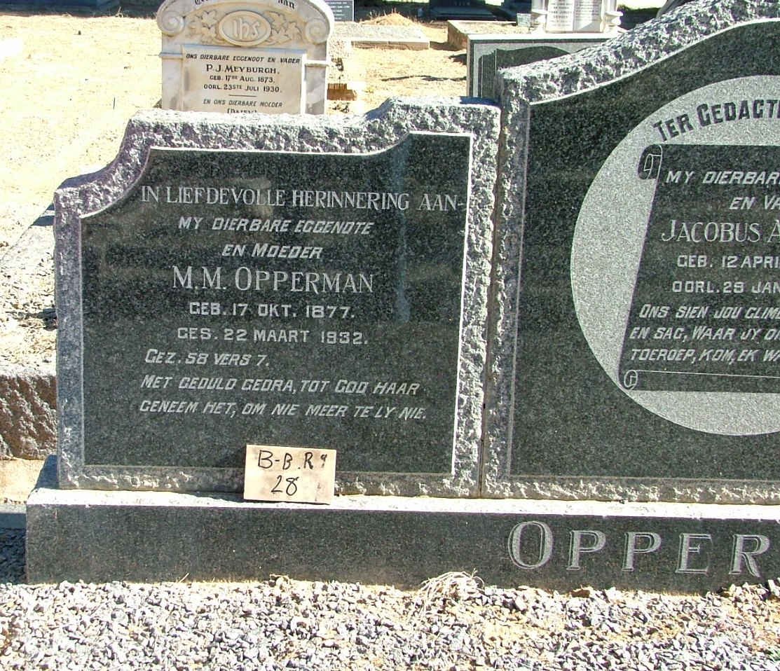 OPPERMAN M.M. 1877-1932