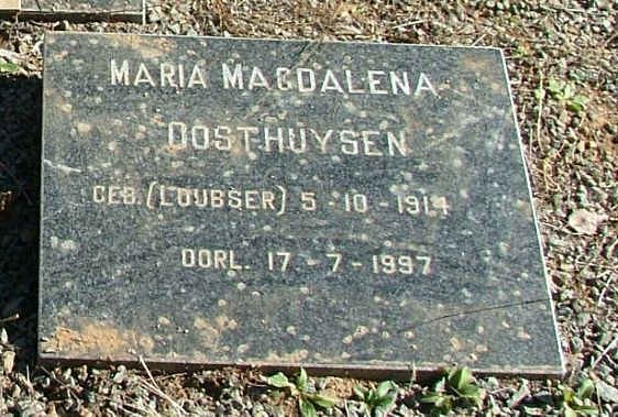 OOSTHUYSEN Maria Magdalena nee LOUBSER 1914-1997