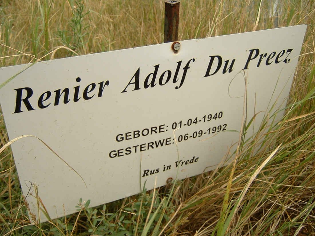 PREEZ Renier Adolf, du 1940-1992