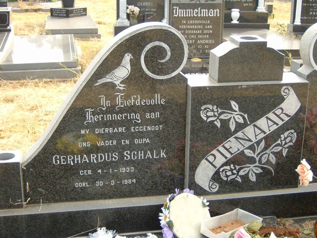 PIENAAR Gerhardus Schalk 1933-1984 &amp; Louisa Dolphina NEL 1933-2004