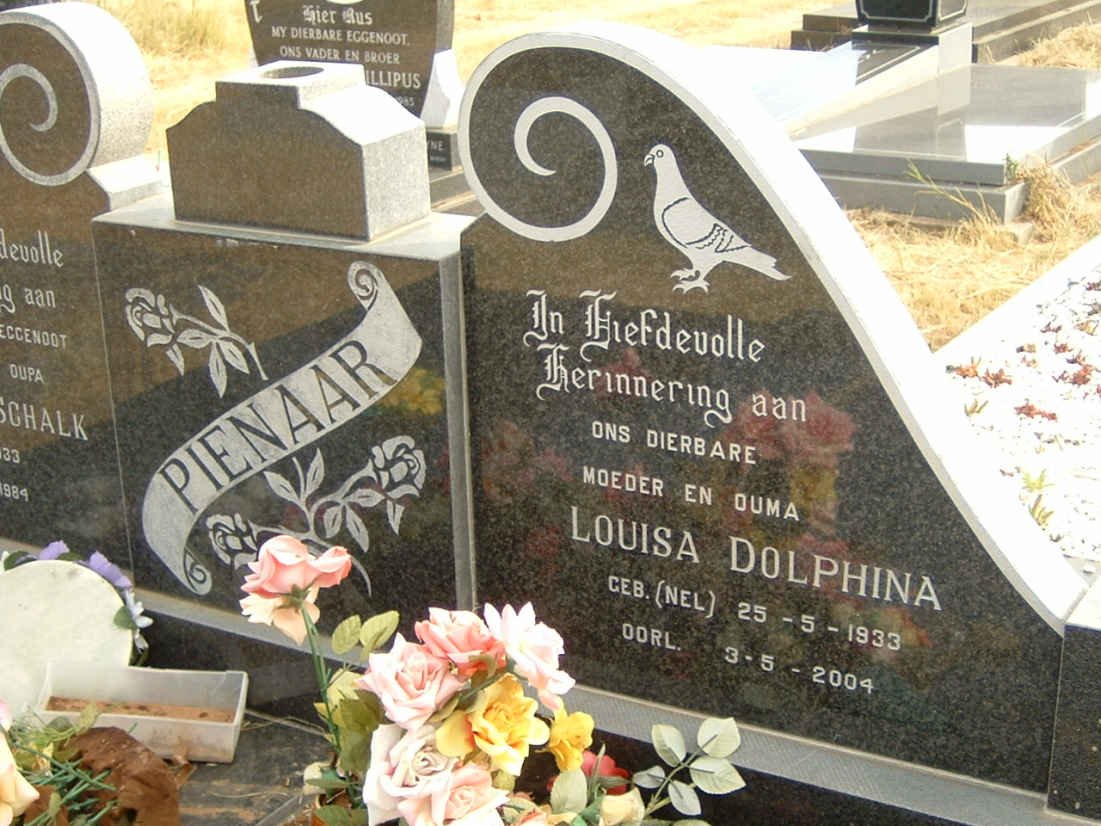 PIENAAR Gerhardus Schalk 1933-1984 &amp; Louisa Dolphina NEL 1933-2004