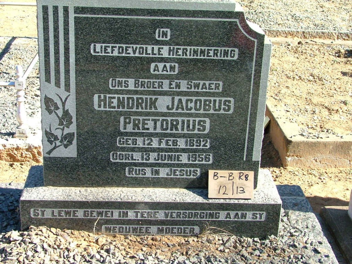 PRETORIUS Hendrik Jacobus 1892-1956