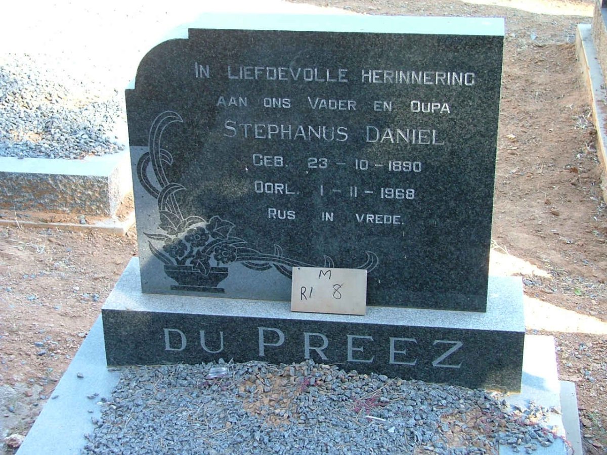 PREEZ Stephanus Daniel, du 1890-1968