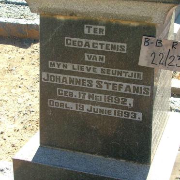 PLESSIS Johannes Stefanis, du 1892-1893