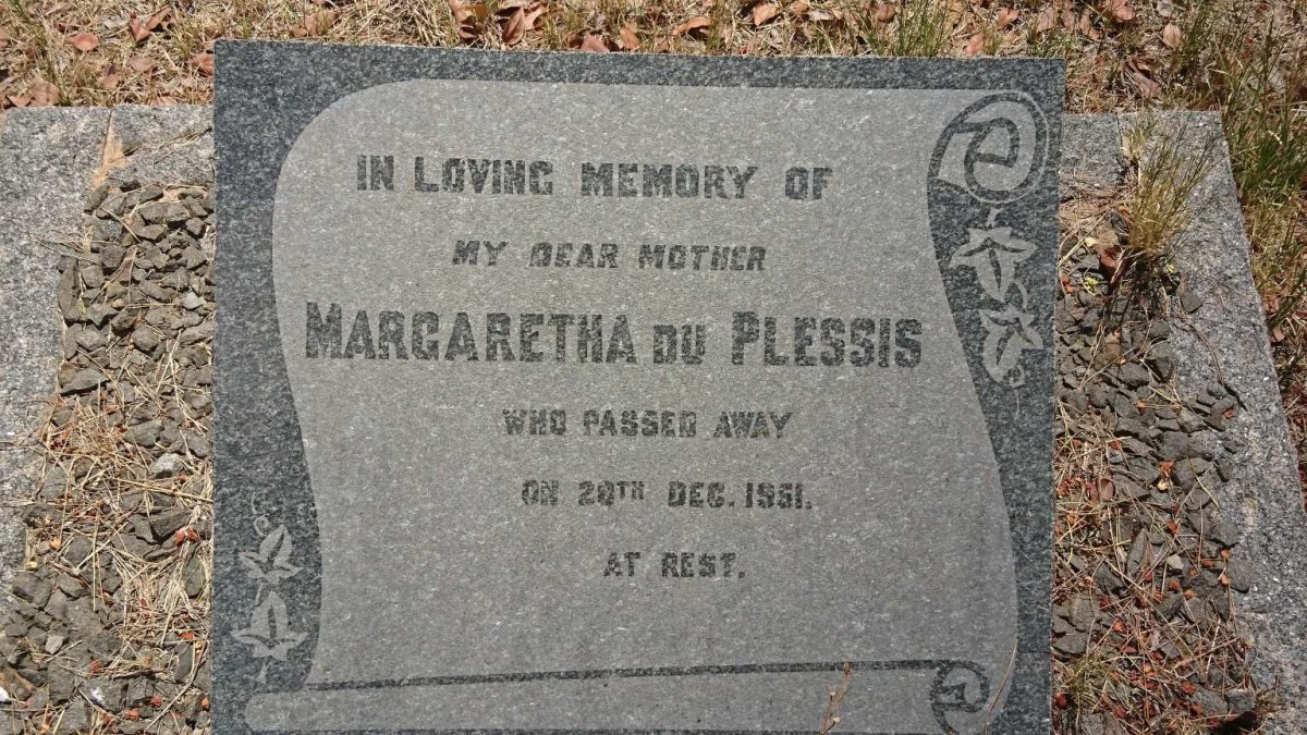 PLESSIS Margaretha, du -1951