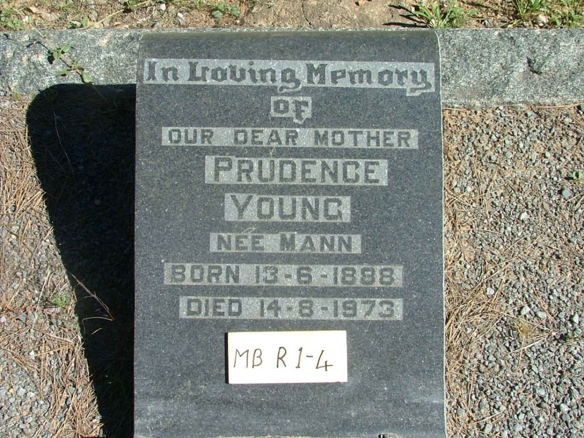 YOUNG Prudence nee MANN 1888-1973