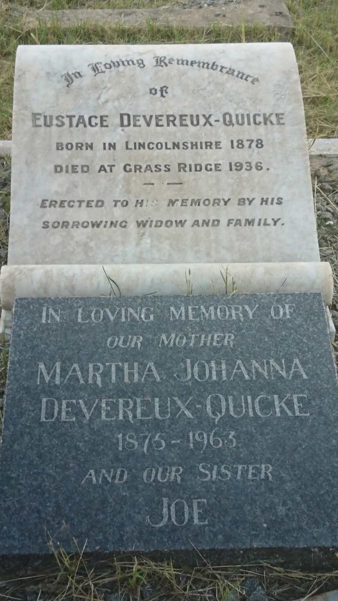 QUICKE Eustace, DEVEREUX 1878-1936 &amp; Martha Johanna 1875-1963 :: DEVEREUX-QUICKE Joe