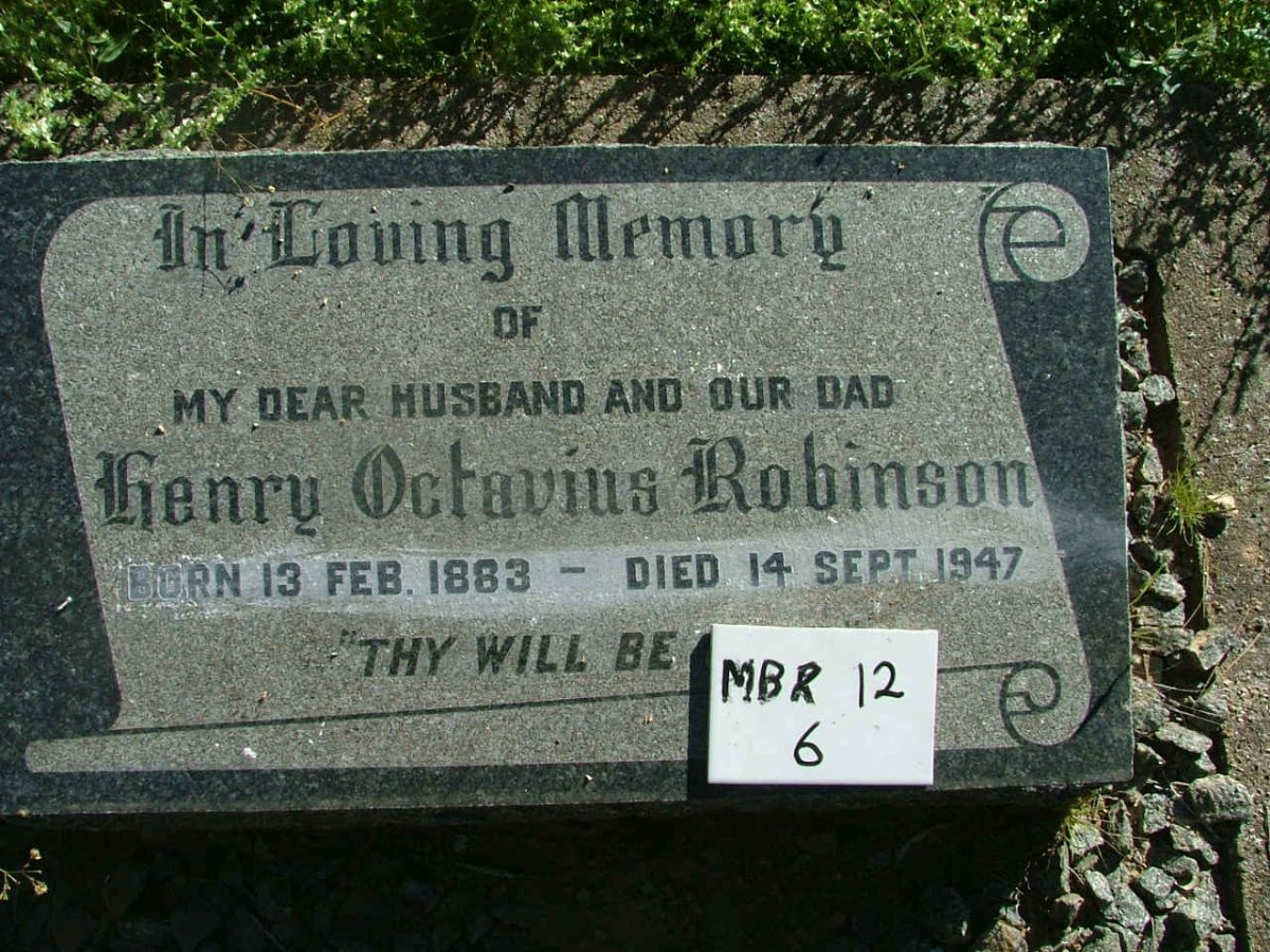 ROBINSON Henry Octavius 1883-1947