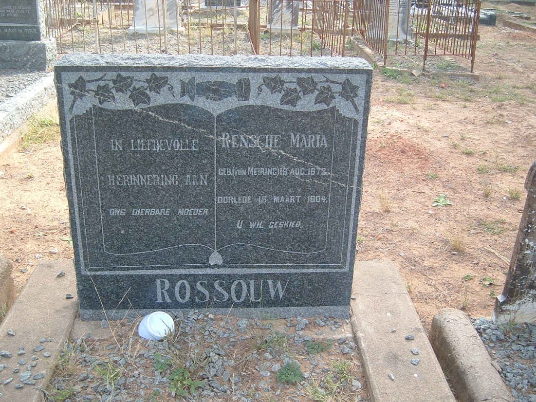 ROSSOUW Rensche Maria nee VON MEIRING 1872-1904
