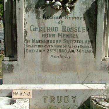 ROSSLER Gertrud nee MENNEN -1940