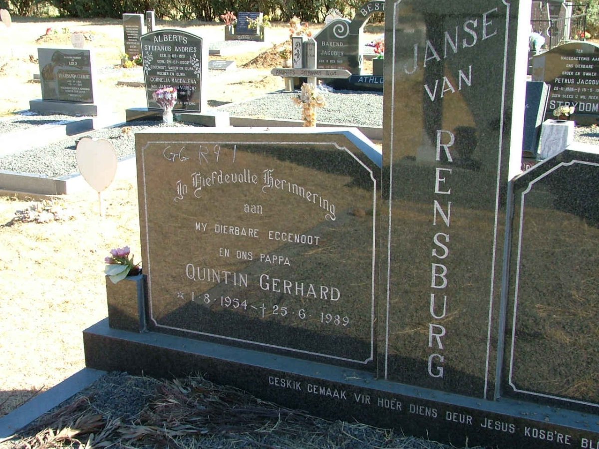 RENSBURG Quintin Gerhard, Janse van 1954-1989