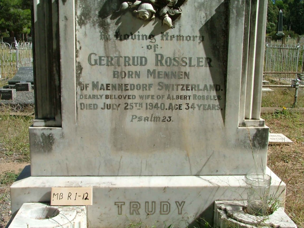 ROSSLER Gertrud nee MENNEN -1940