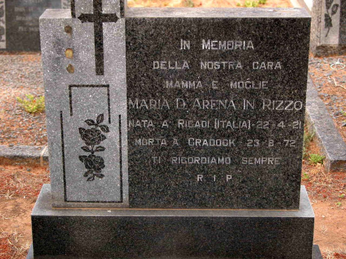 RIZZO Maria D. Arena In 1921-1972