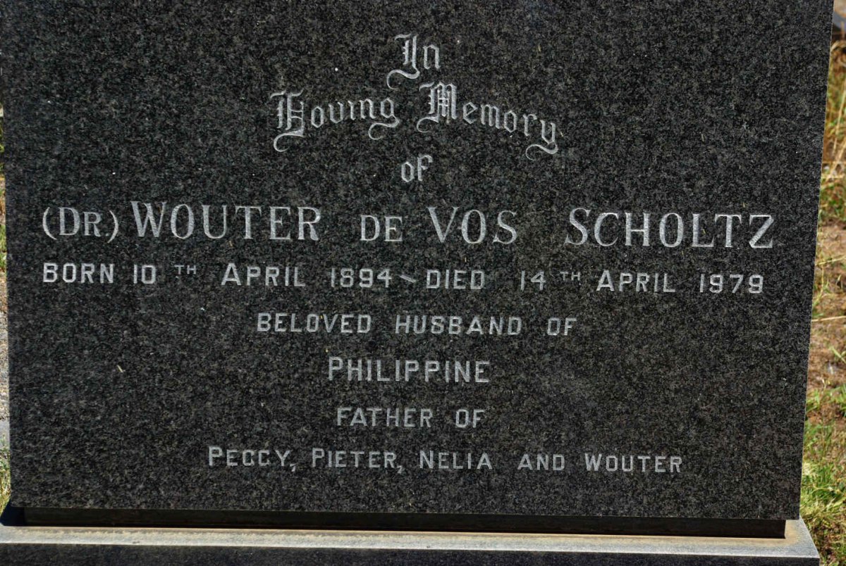 SCHOLTZ Wouter de Vos 1894-1979