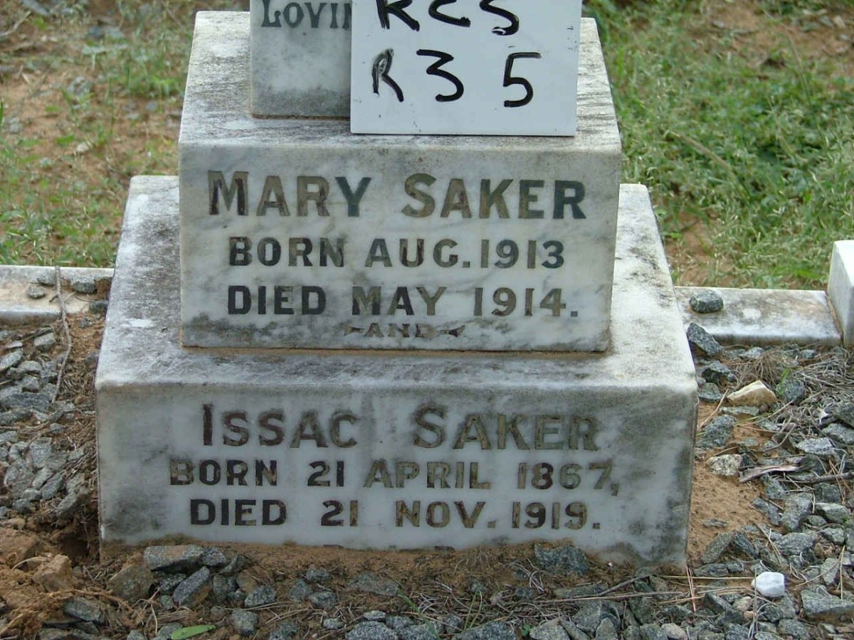 SAKER Isaac 1867-1919 &amp; Mary 1913-1914