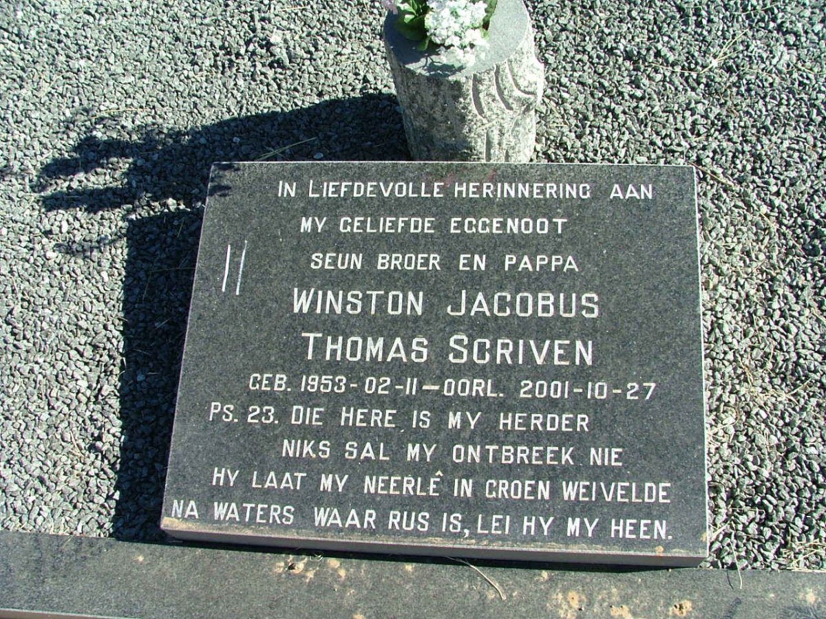 SCRIVEN Winston Jacobus Thomas 1953-2001