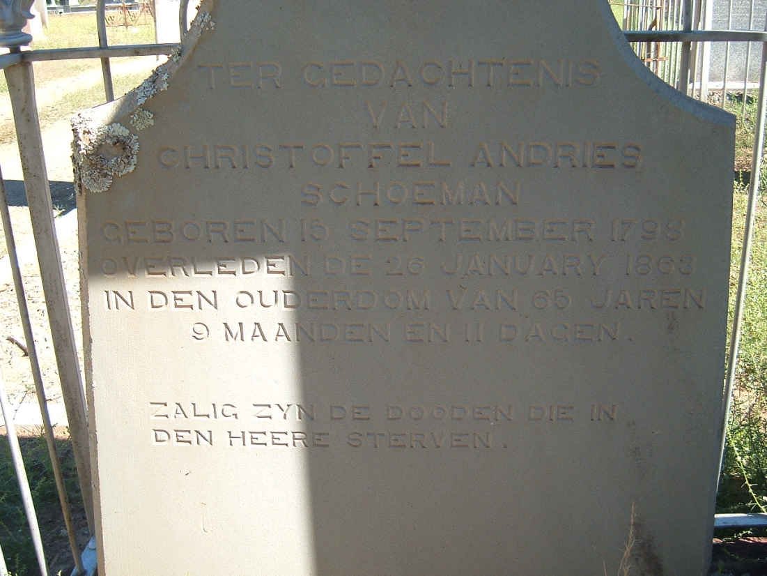 SCHOEMAN Christoffel Andries 1798-1863