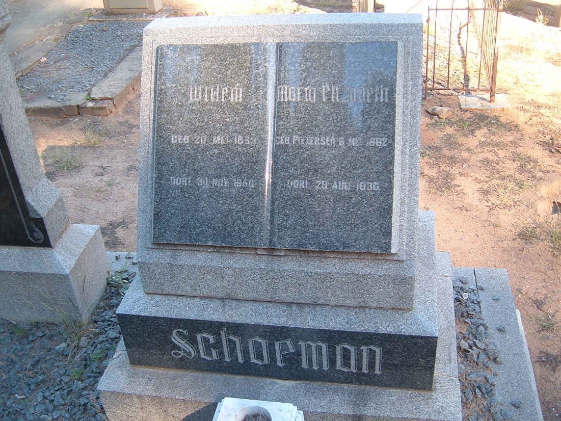 SCHOEMAN Willem &amp; Maria Elizabeth PIETERSEN
