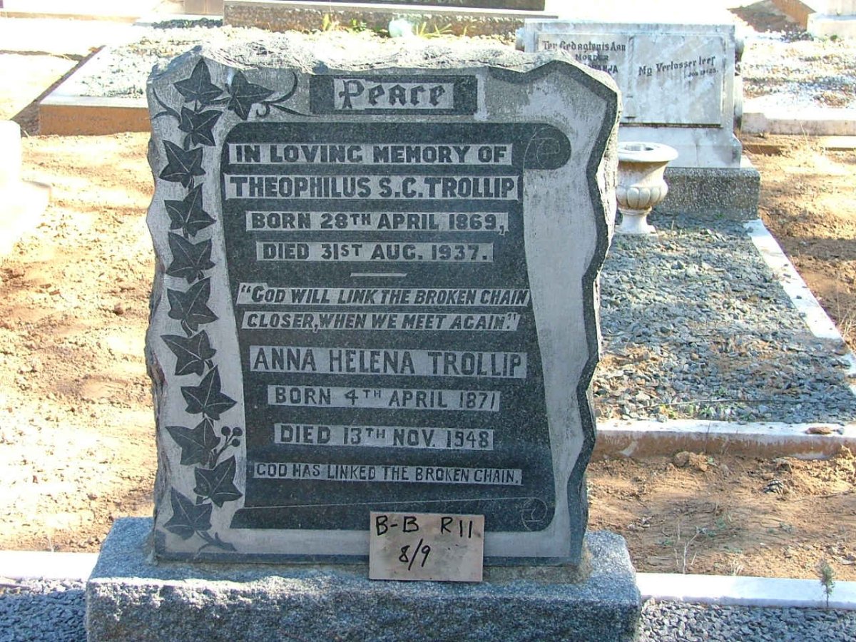 TROLLIP Theophilus S.C.1869-1937 &amp; Anna Helena 1871-1948