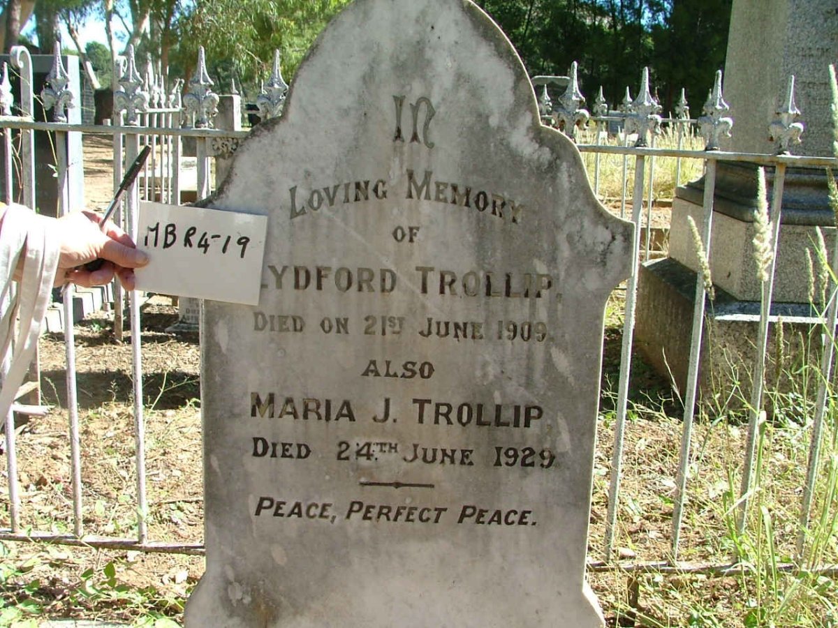 TROLLIP Lydford -1909 &amp; Maria J. -1929